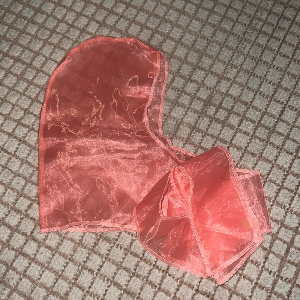 roomshop vintage head organza wrap tie at neck
